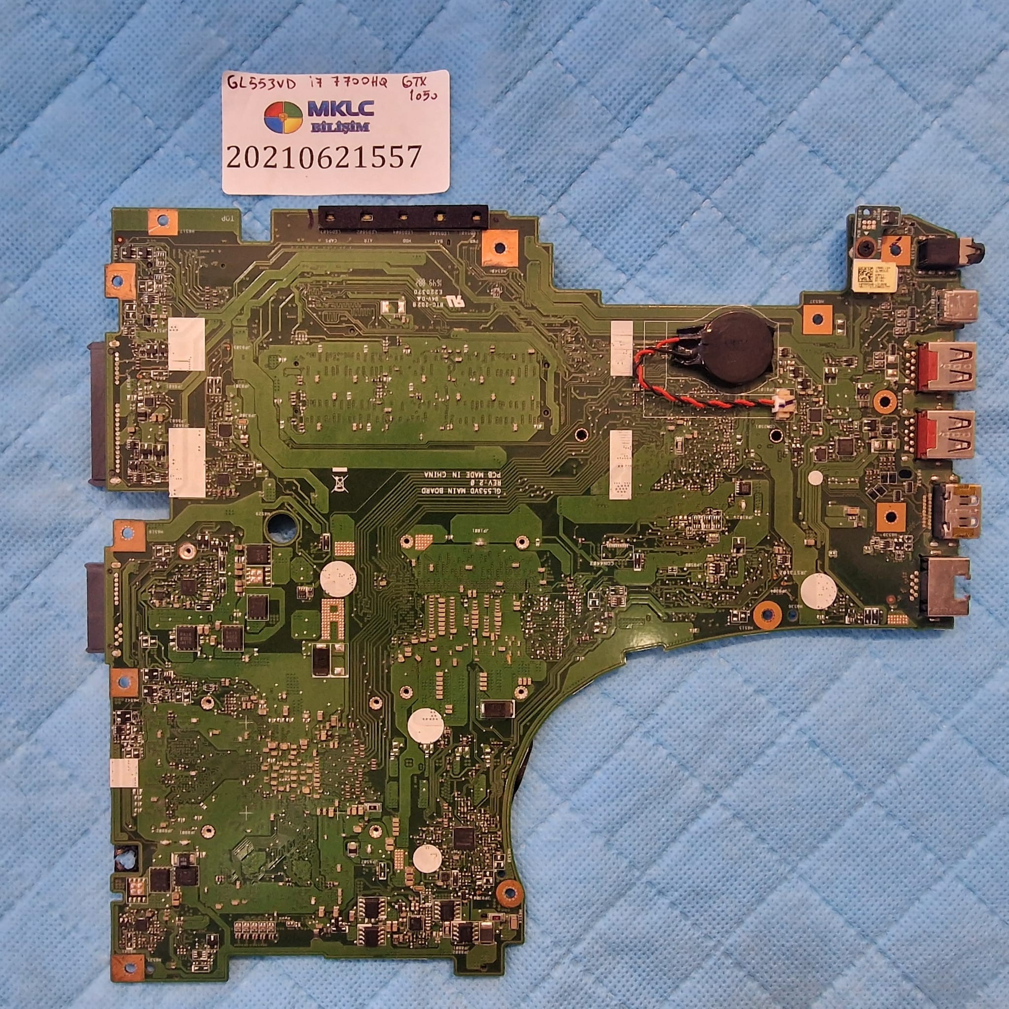 Asus gl553vd anakart asus rog gl553ve i7 7700hq cpu gtx 1050 vga orjinal