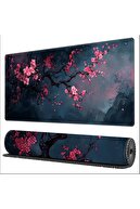 SGE TEKNOLOJİ 65X25 CM KİRAZ ÇİÇEĞİ TEMALI KAYDIRMAZ TABAN SPEED YÜZEY OYUNCU MOUSE PAD