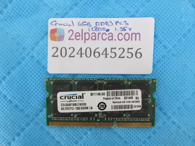 Crucial 4 gb ddr3 pc3 12800 1600 mhz 1.35v ram bellek orjinal ürün